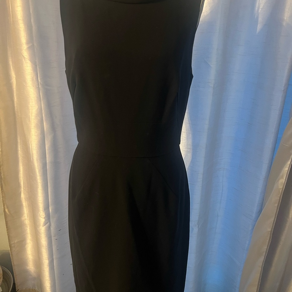 White House Black Market Black Halter Sheath lined  Dress size 8 form fitting